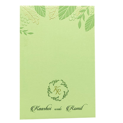 Green Embossed Single Sheet Invitation Card-KRCS6132