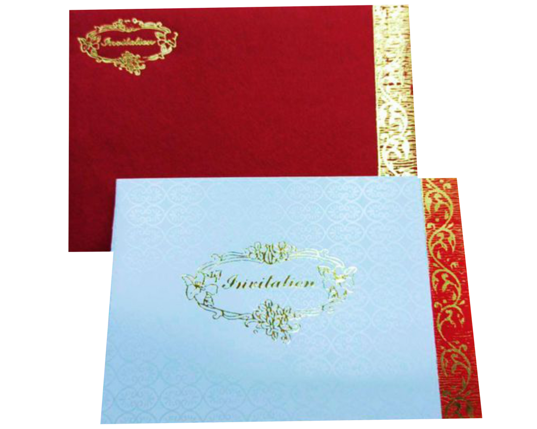 Blue Gold Foiling Invitation Card