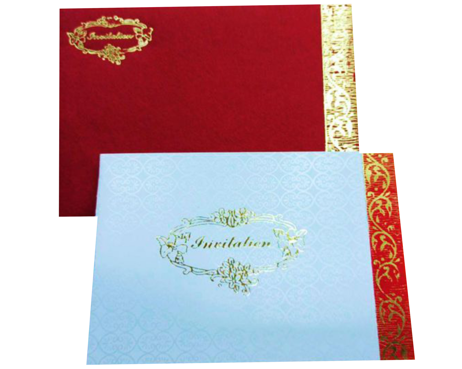 Blue Gold Foiling Invitation Card
