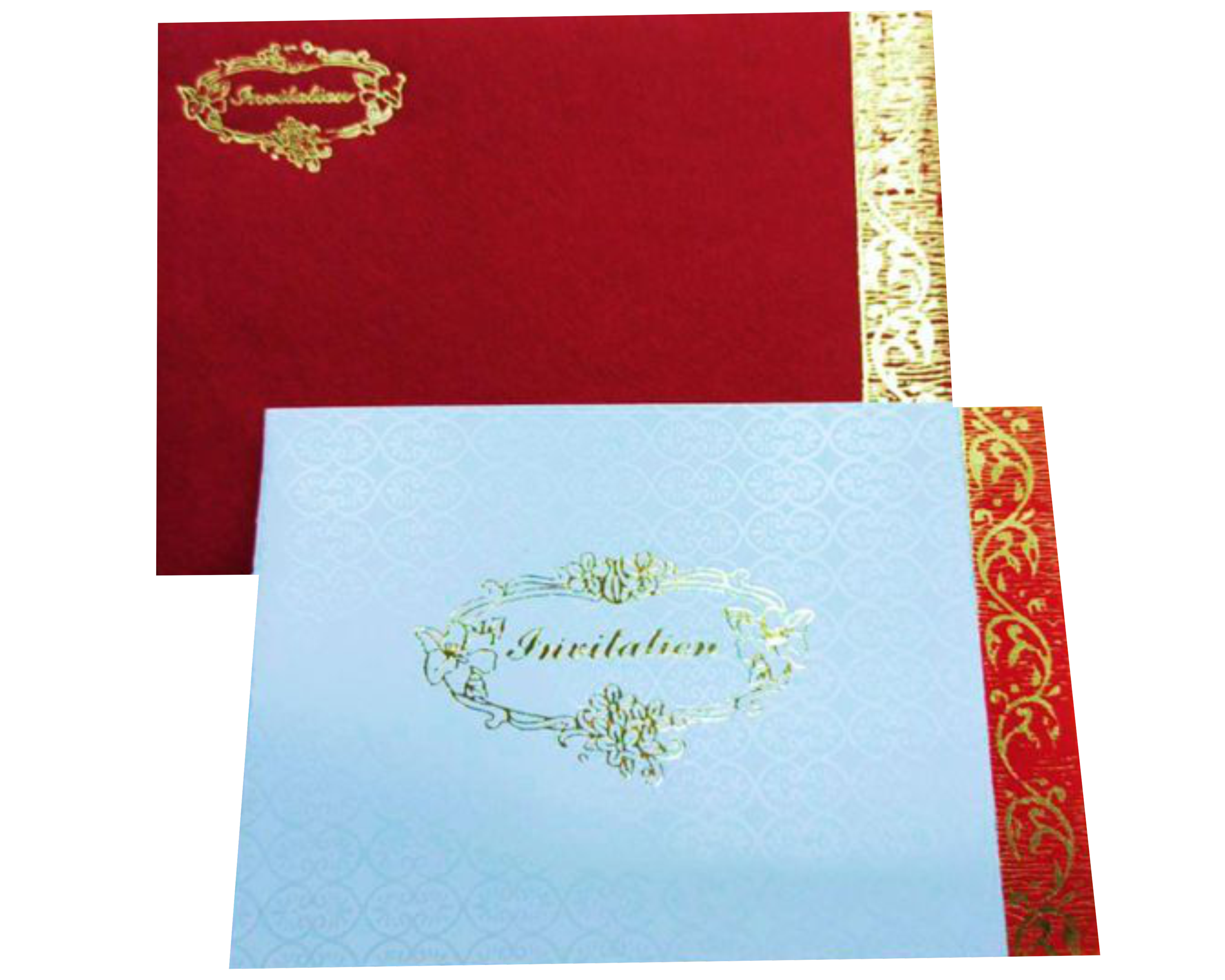 Blue Gold Foiling Invitation Card