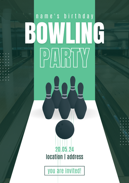 Blue Strike Bowling Invitation-AABGI001