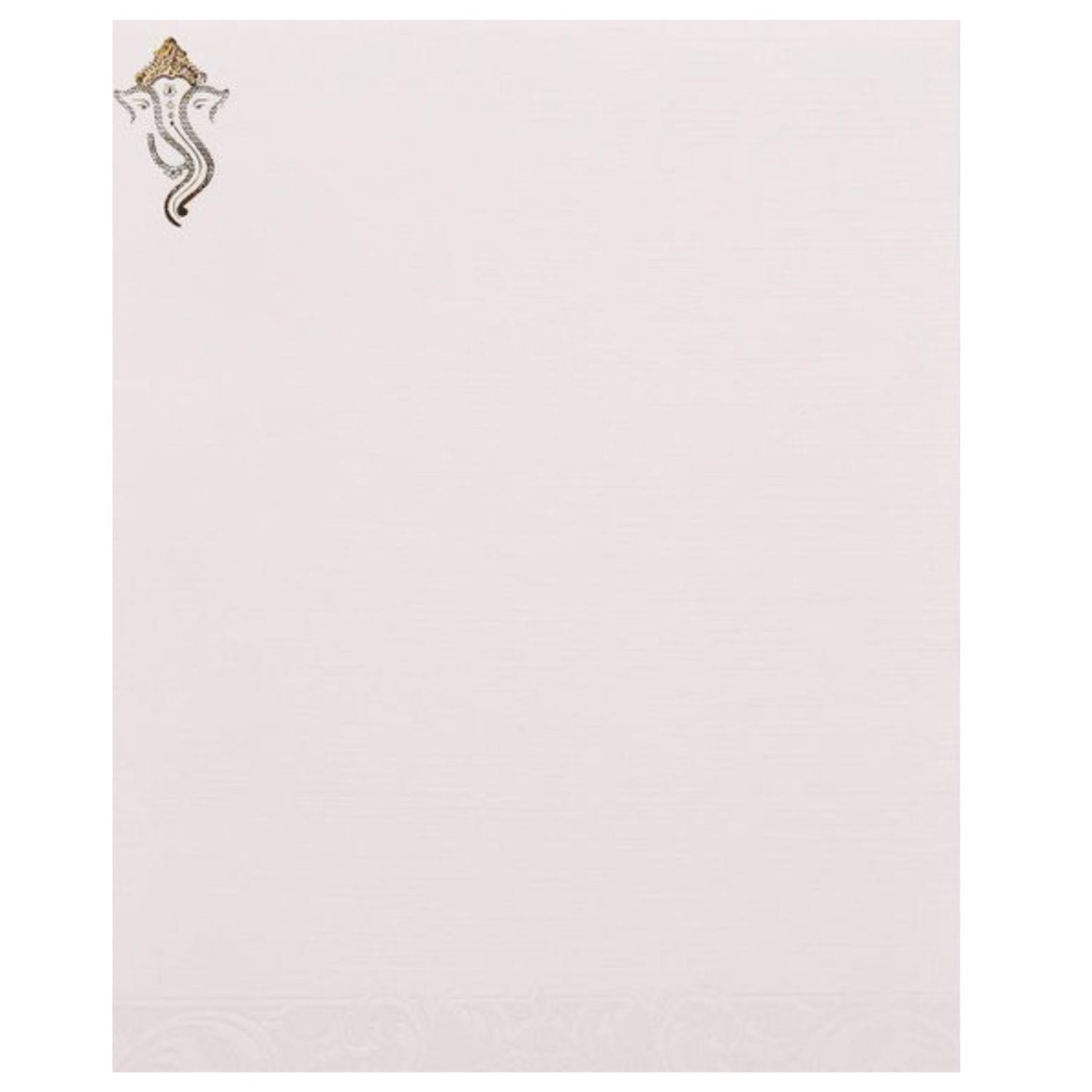 Gold Foiling Ganesha With Yellow Shaded Background Wedding Card - KNK3839