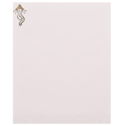 Gold Foiling Ganesha With Yellow Shaded Background Wedding Card - KNK3839