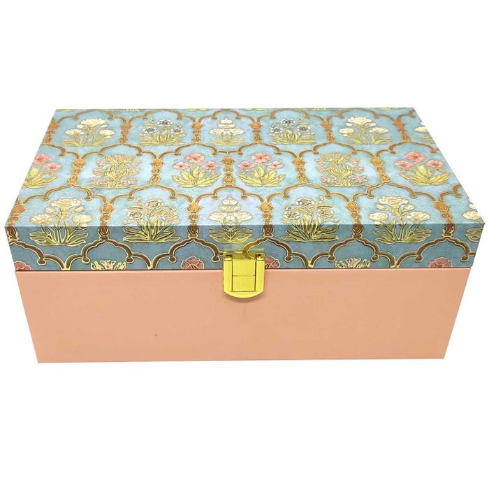 Green Floral Designer Box Invitation-KBX0104-King of Cards