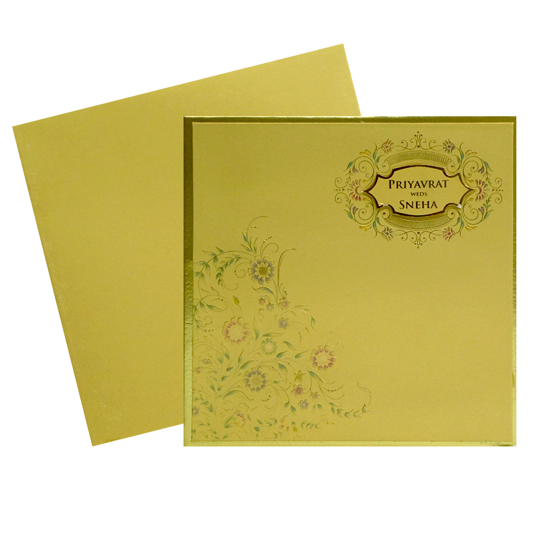 Golden Yellow Wedding Invitation Card-King of Cards