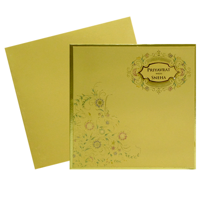 Golden Yellow Wedding Invitation Card-King of Cards