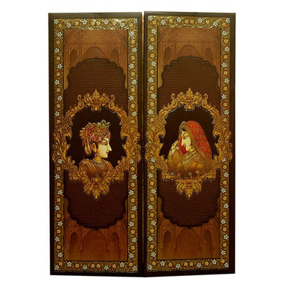 Brown Traditional Padded Wedding Invitation-King of Cards