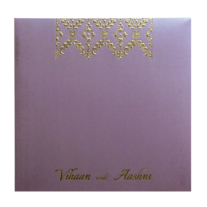 Lavender Gold Floral Padded Wedding Card-King of Cards