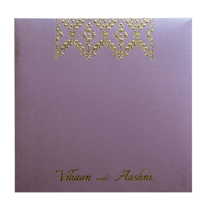 Lavender Gold Floral Padded Wedding Card-King of Cards