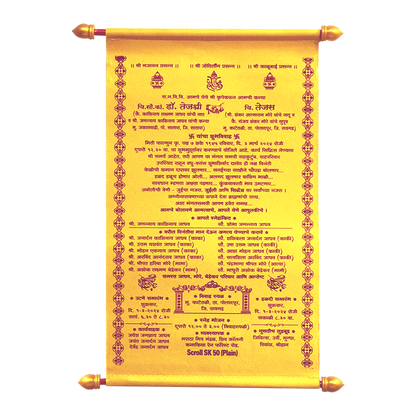 Gold Satin Scroll Card-KJTS0050