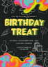 Black Tipsy Gifts Theme Birthday Treat Invitation-AABTT002
