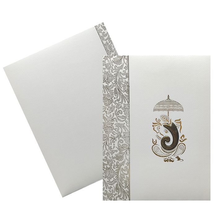 Grey Ganesha Wedding Invitation Card-King of Cards
