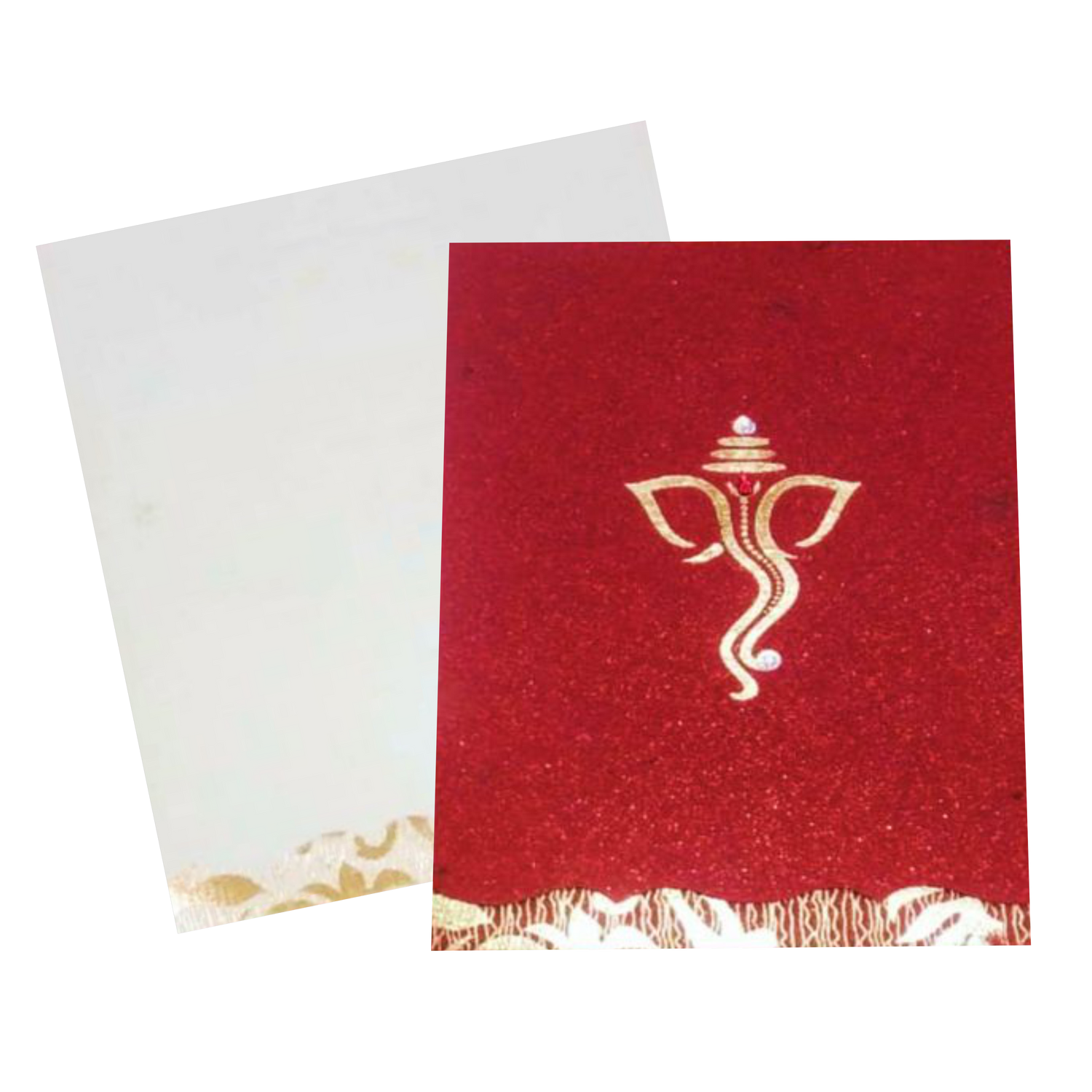 Red Ganesha Single Sheet Invitation Card-King of Cards