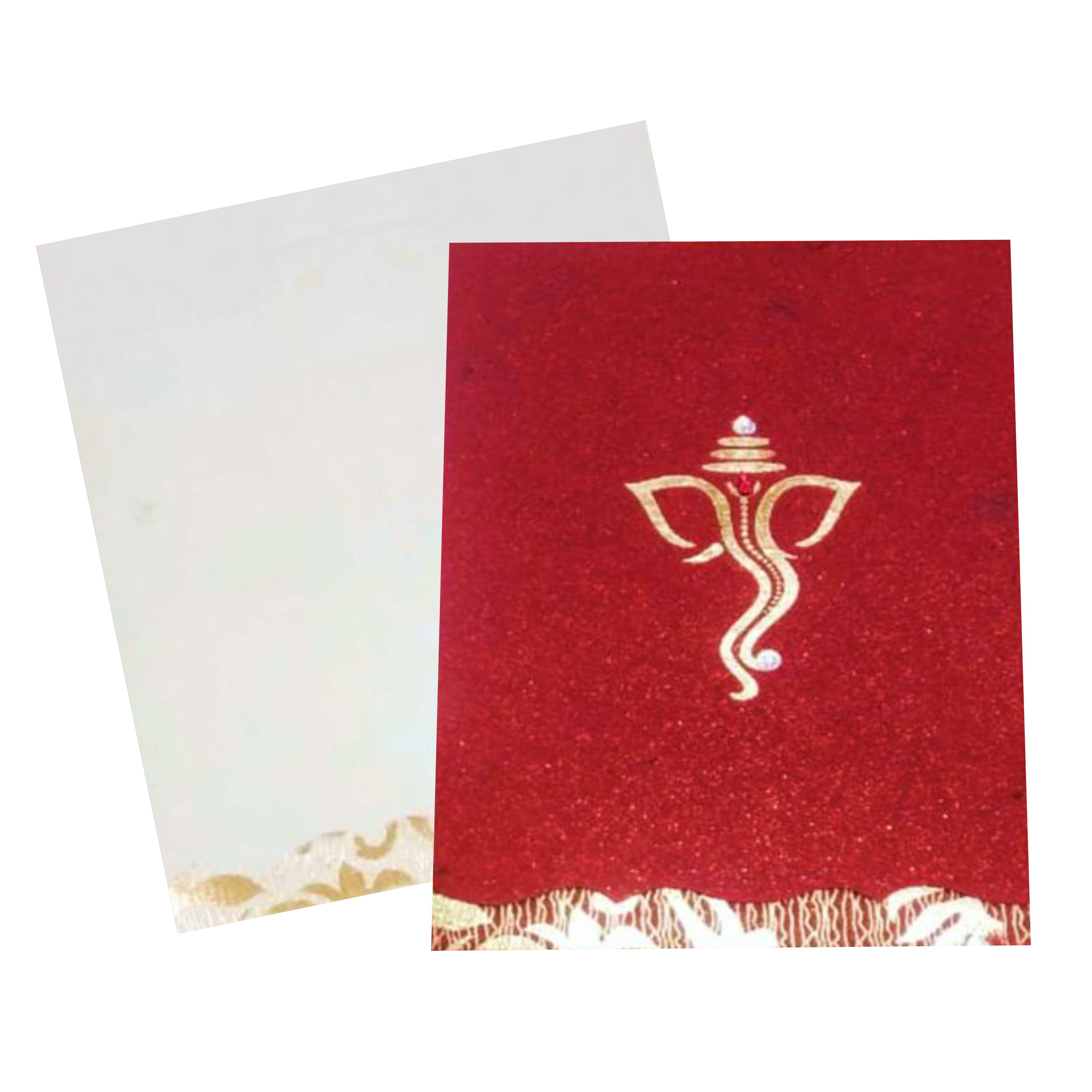 Red Ganesha Single Sheet Invitation Card-King of Cards