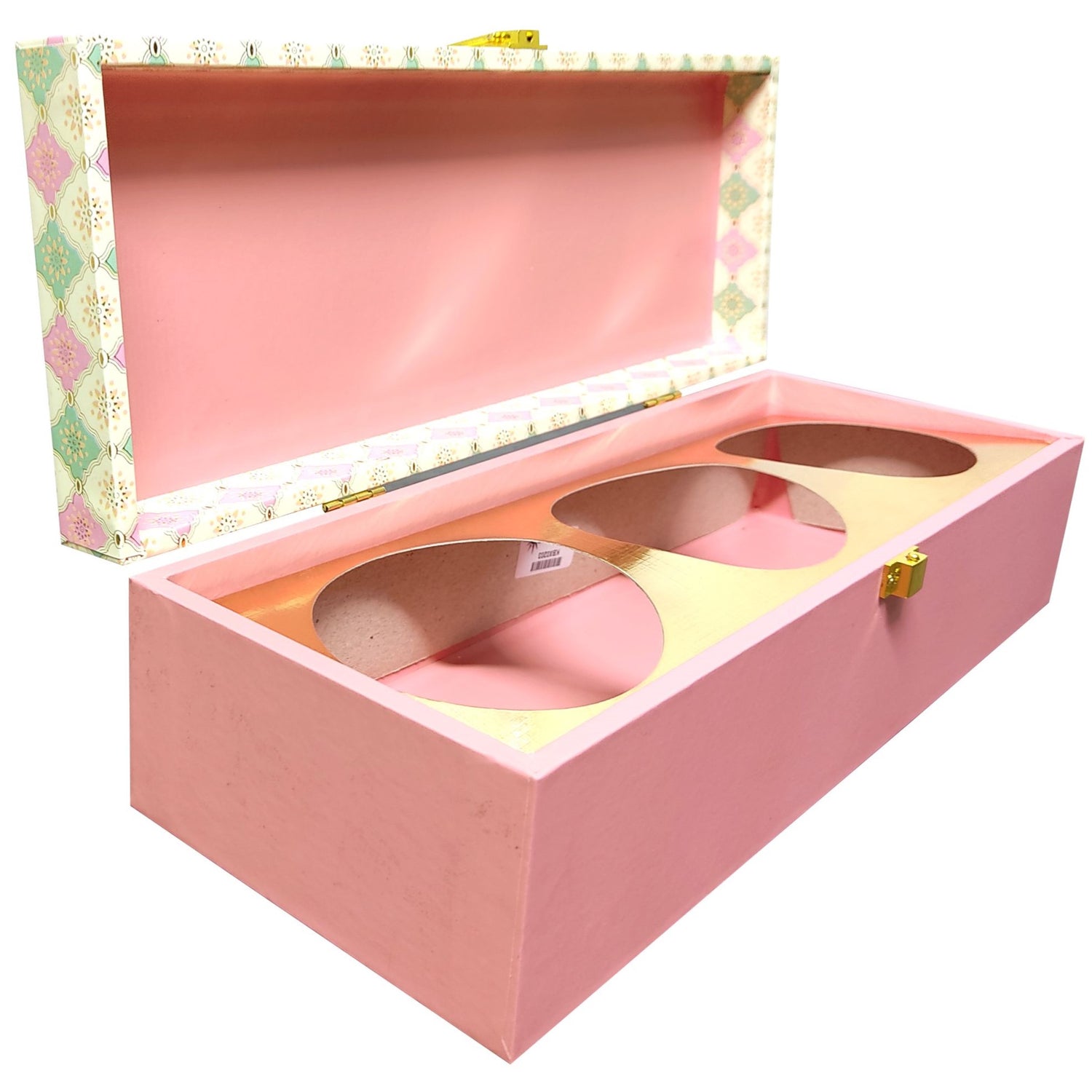 Pink And Green Elongated Box Invitation-KBX0203