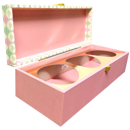 Pink And Green Elongated Box Invitation-KBX0203