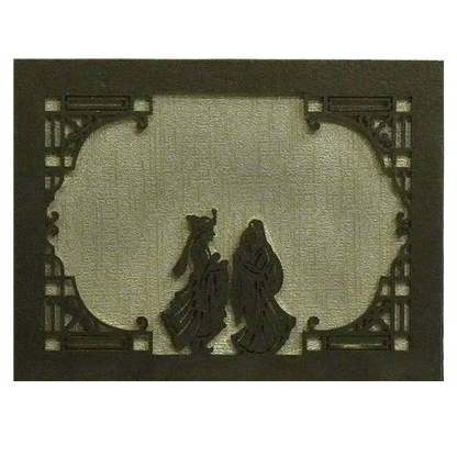 Brown Bride Groom MDF Wedding Card-King of Cards