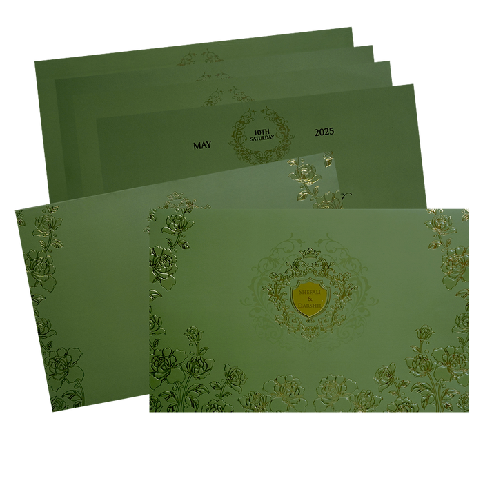 Lemon Grass Floral Marriage Card-King of Cards