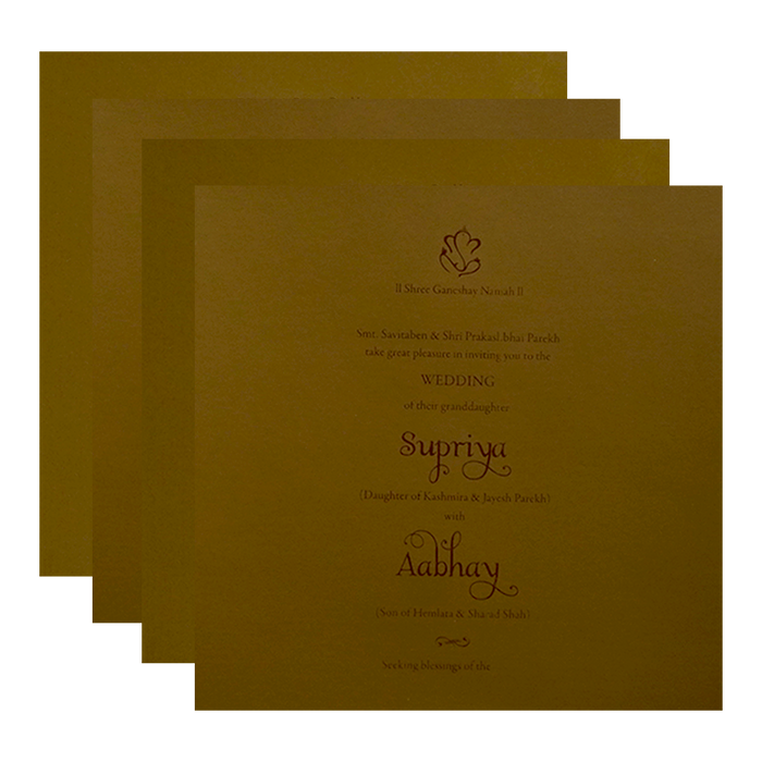 Golden Pattern Marriage Card-King of Cards