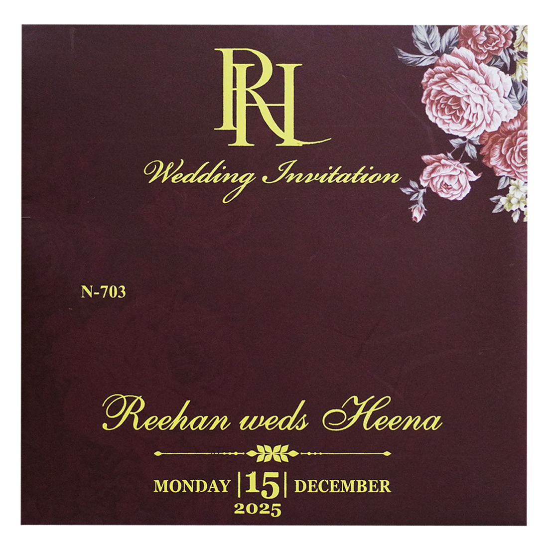 Deep Brown MDF Wedding Card-King of Cards