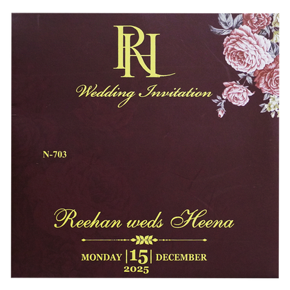 Deep Brown MDF Wedding Card-King of Cards