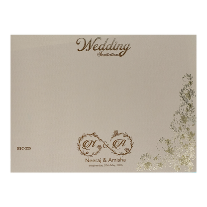 Buy Pink Gold Floral Padded Wedding Card