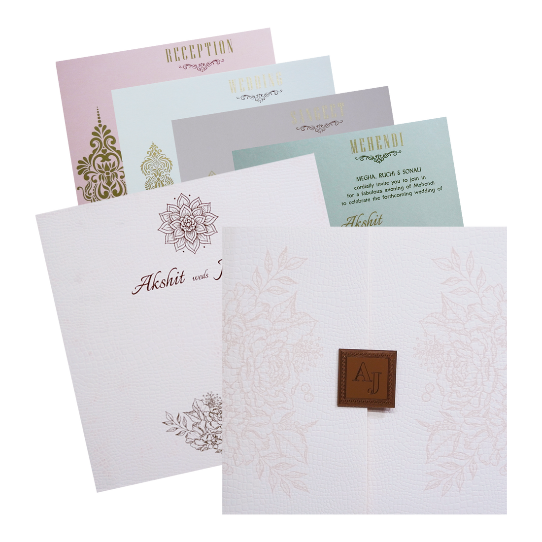 Light Pale Pink Wedding Card-KRC30411