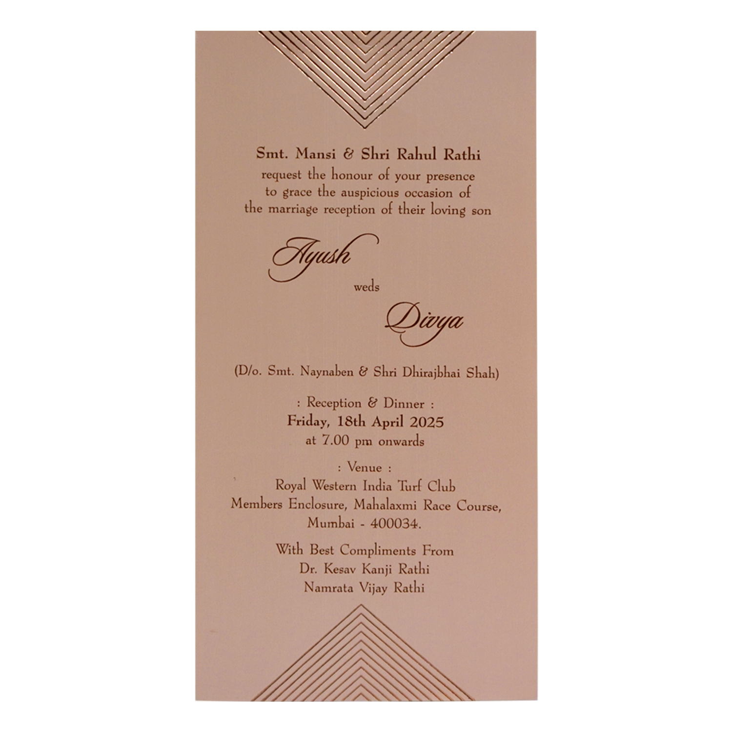 Peach Peacock Single Card-KRCS7161