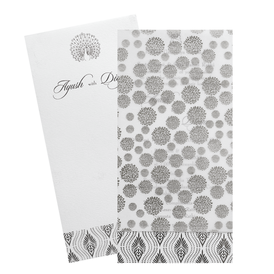 White Tracing Single Sheet Invitation-KRCS7141