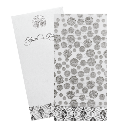 White Tracing Single Sheet Invitation-KRCS7141