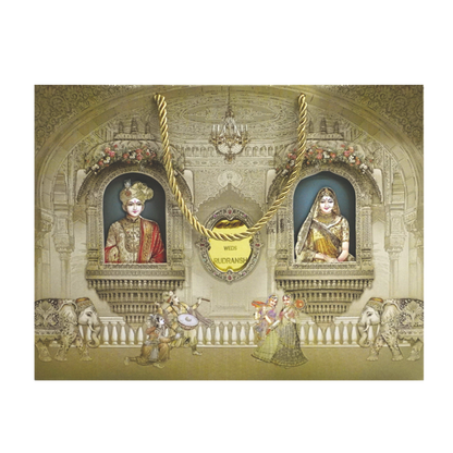 Beige MDF Wedding Box-King of Cards