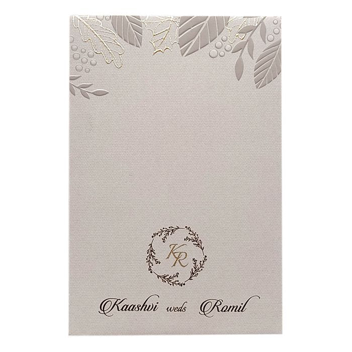 Grey Embossed Single Sheet Invitation Card-King of Cards