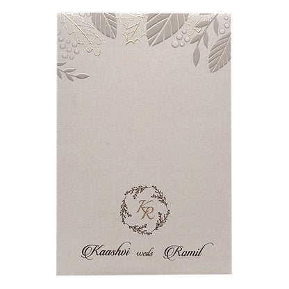 Grey Embossed Single Sheet Invitation Card-King of Cards