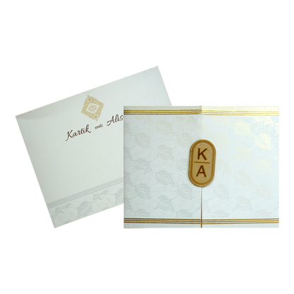Silky White Wedding Card-KRC30150