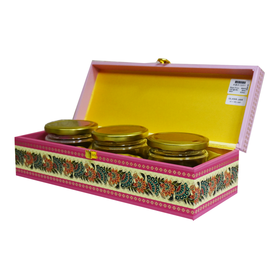 Pink Floral Pattern Wedding Box Invitation-KBX1201