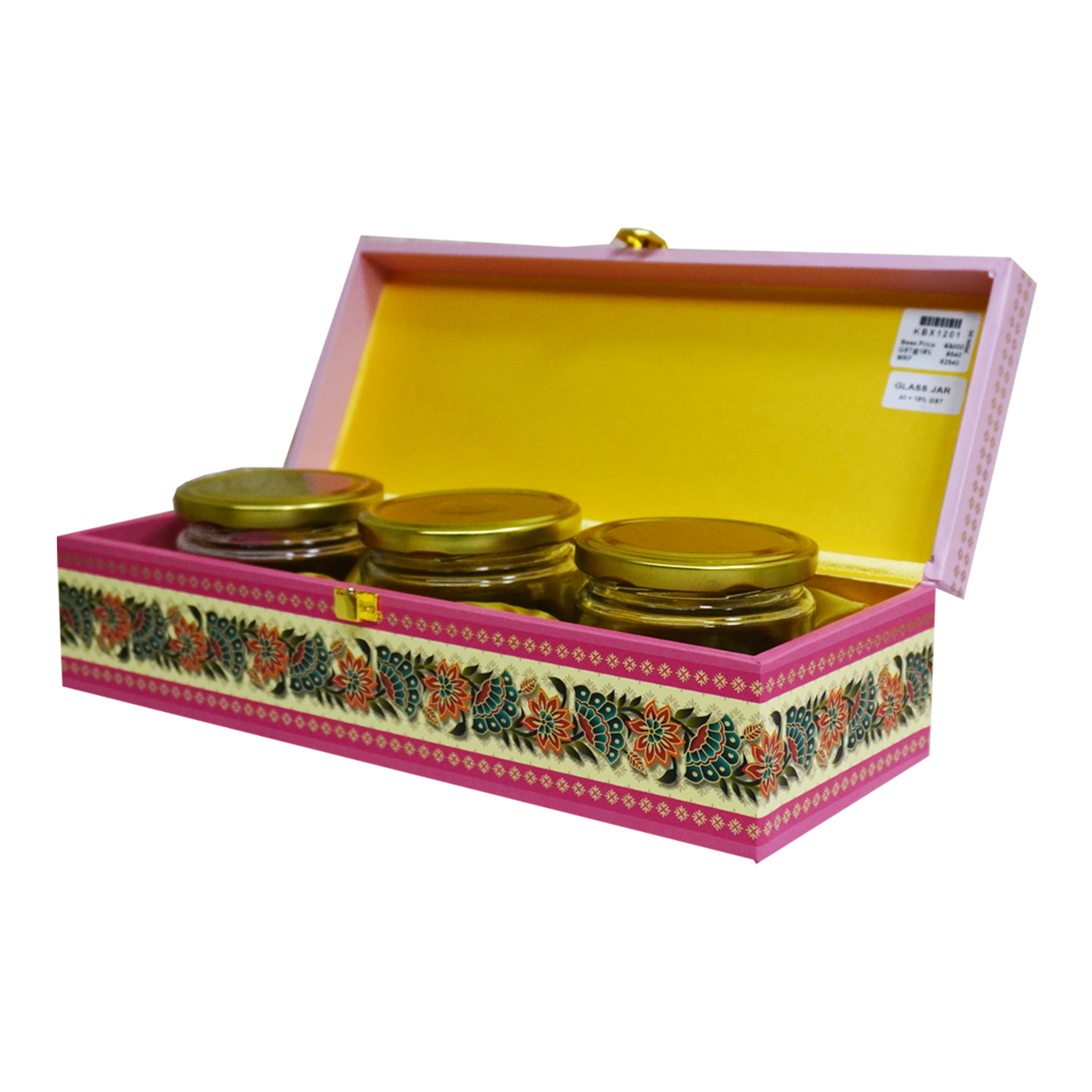 Pink Floral Pattern Wedding Box Invitation-KBX1201