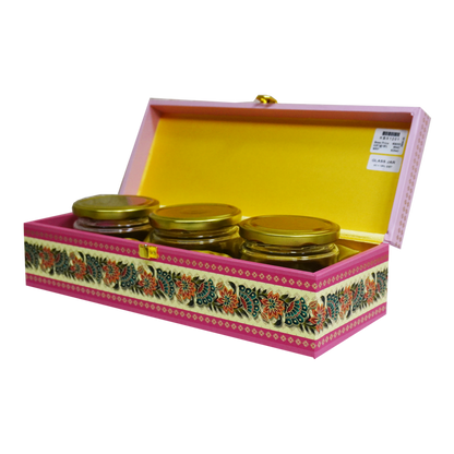 Pink Floral Pattern Wedding Box Invitation-KBX1201