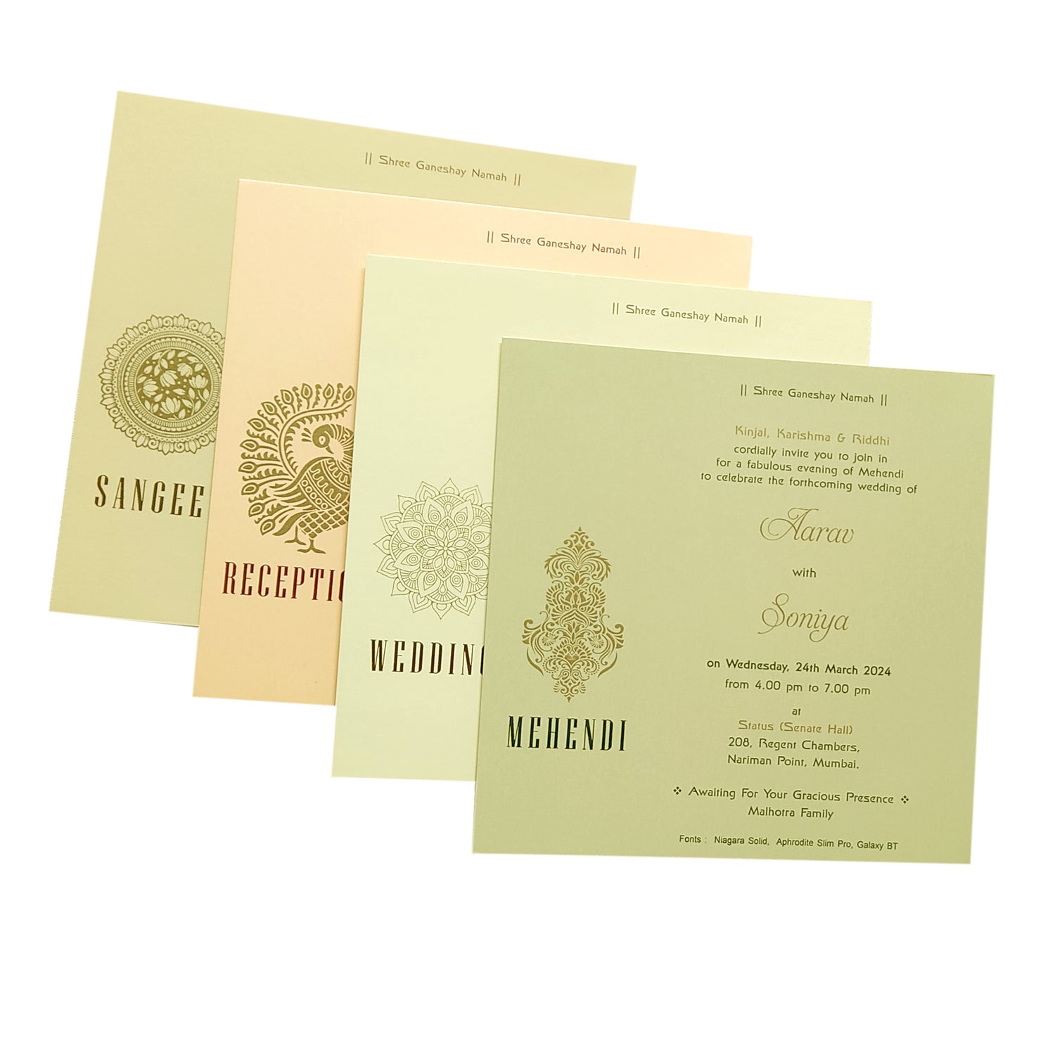 Pale Pink Floral Foil Invitation-King of Cards