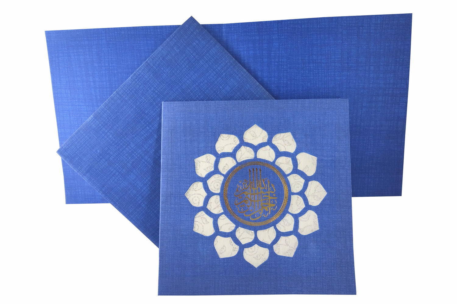 Blue Floral Die Cut Invitation Card-King of Cards