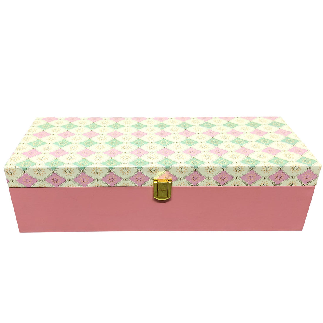 Pink And Green Elongated Box Invitation-KBX0203