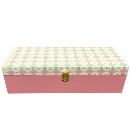 Pink And Green Elongated Box Invitation-KBX0203