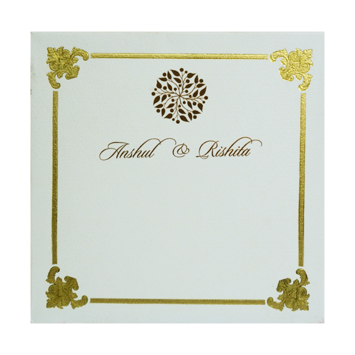 White Floral Box Wedding Card-King of Cards