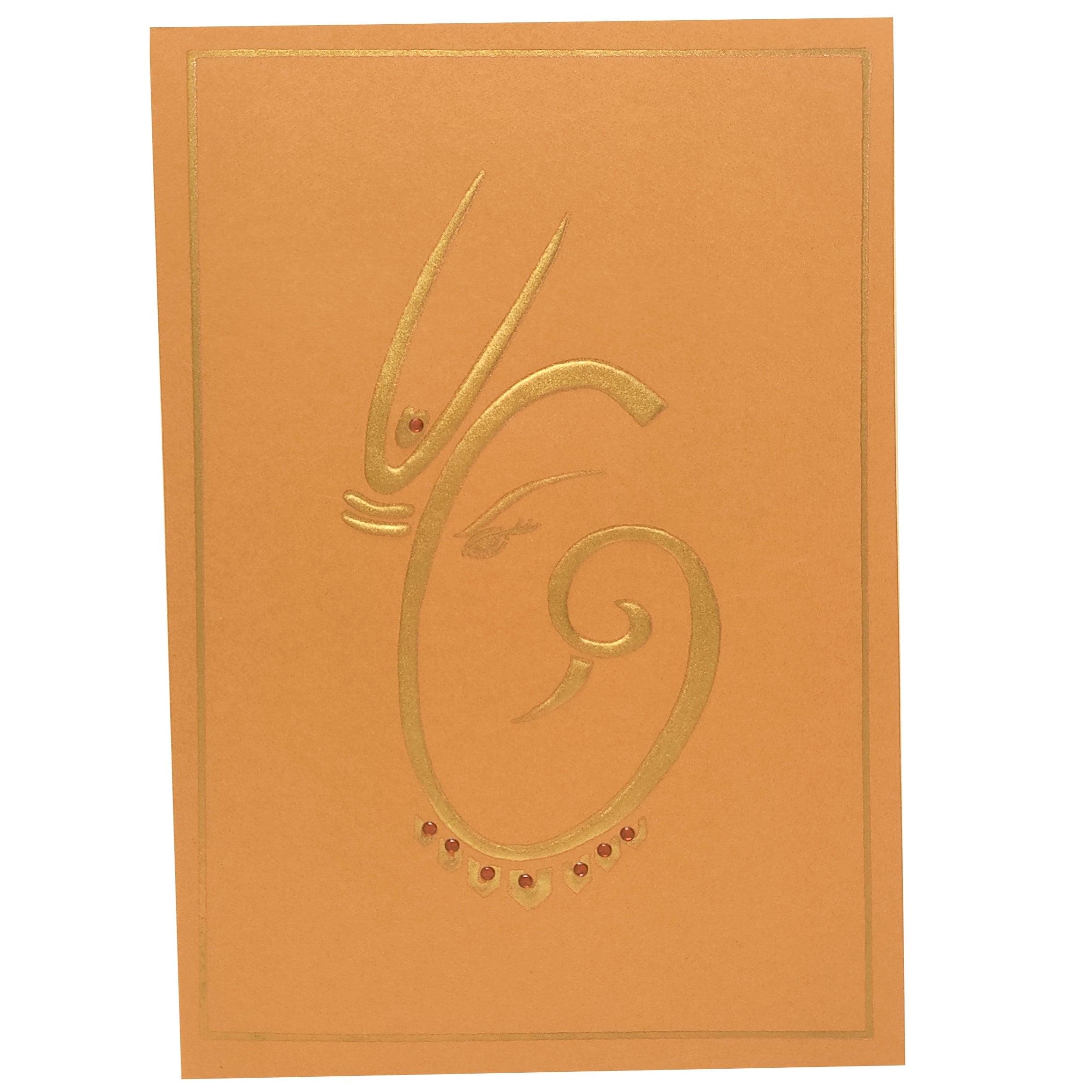 Brown Ganesha Invitation Card