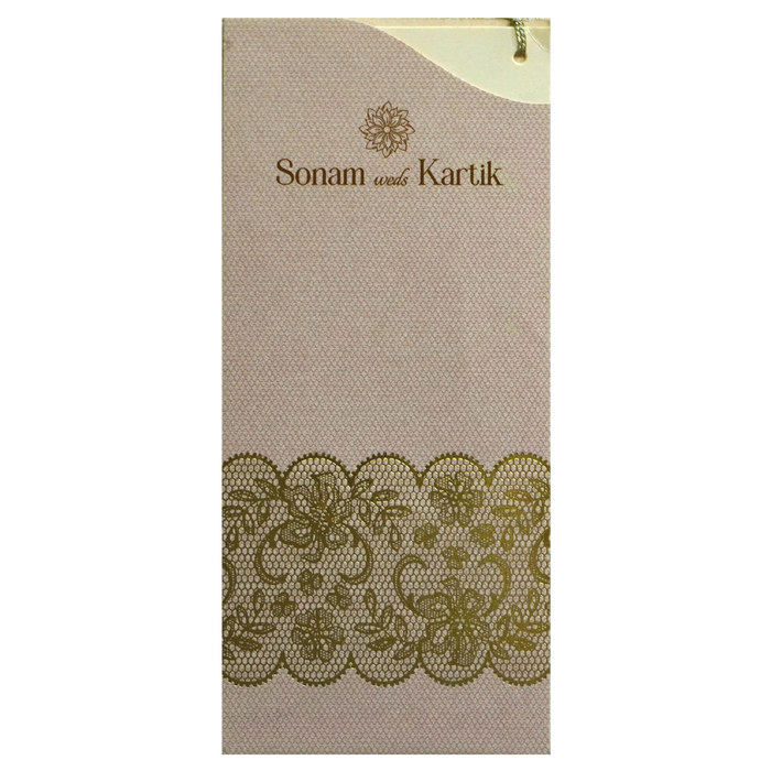 Beige Pale Pink Single Invitation-King of Cards