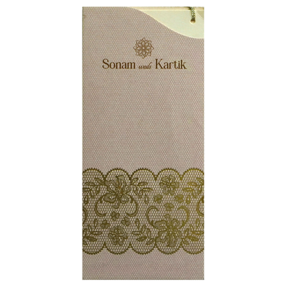 Beige Pale Pink Single Invitation-King of Cards