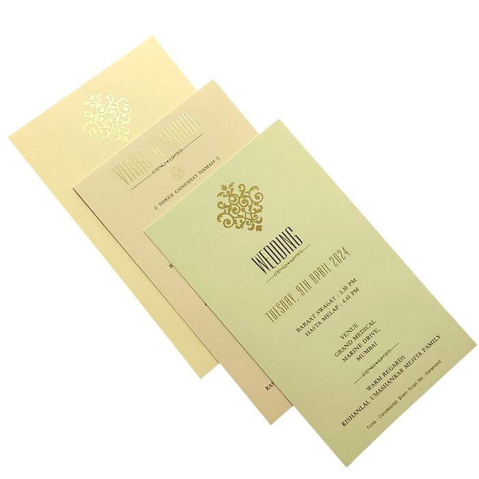 Cream Floral Single Sheet Invitation Card-King of Cards