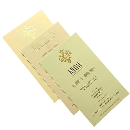 Cream Floral Single Sheet Invitation Card-King of Cards