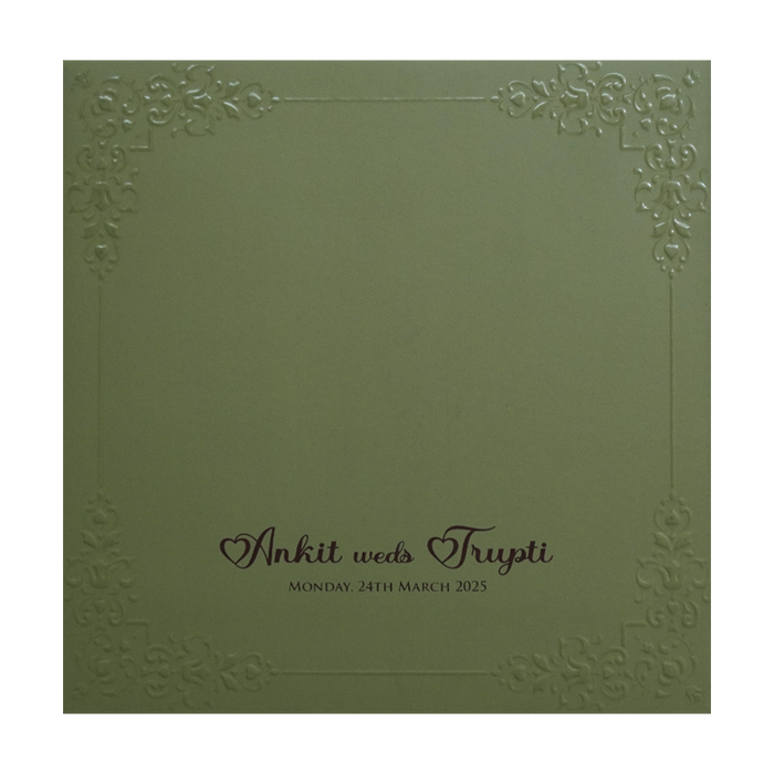 Olive Green MDF Marriage Card-King of Cards