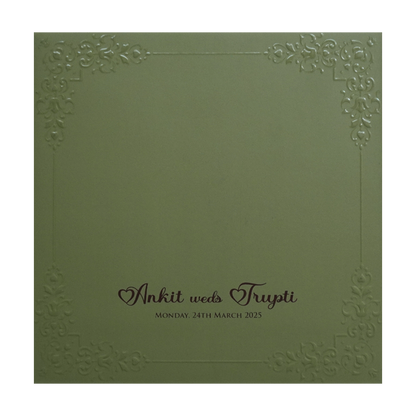 Olive Green MDF Marriage Card-King of Cards