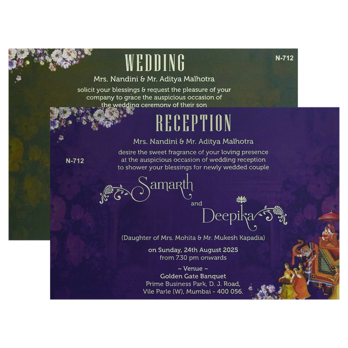 Chocolate Brown Floral Invitation-King of Cards